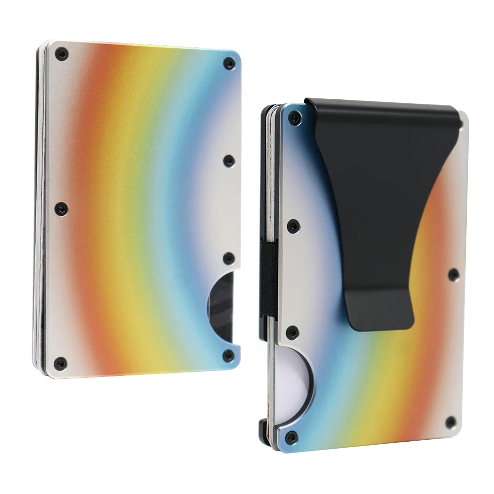 RFID Aluminum Wallet | Easily Removable Money & Cards, Minimalist Slim Credit Card Holder
