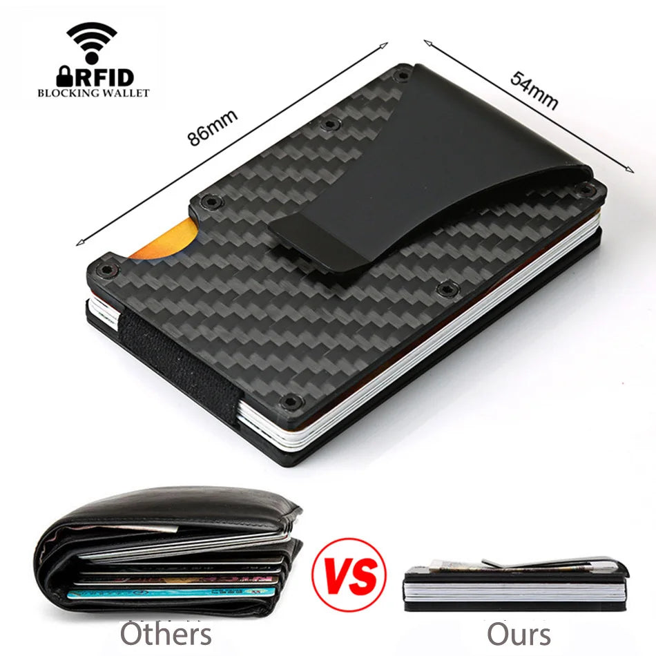 RFID Aluminum Wallet | Easily Removable Money & Cards, Minimalist Slim Credit Card Holder