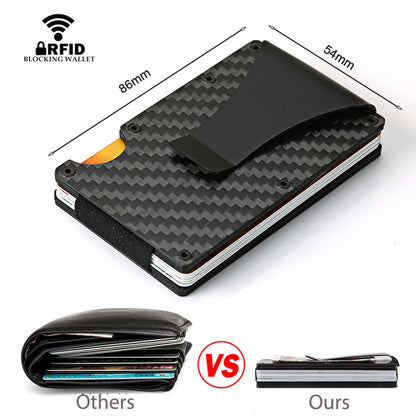 RFID Aluminum Wallet | Easily Removable Money & Cards, Minimalist Slim Credit Card Holder