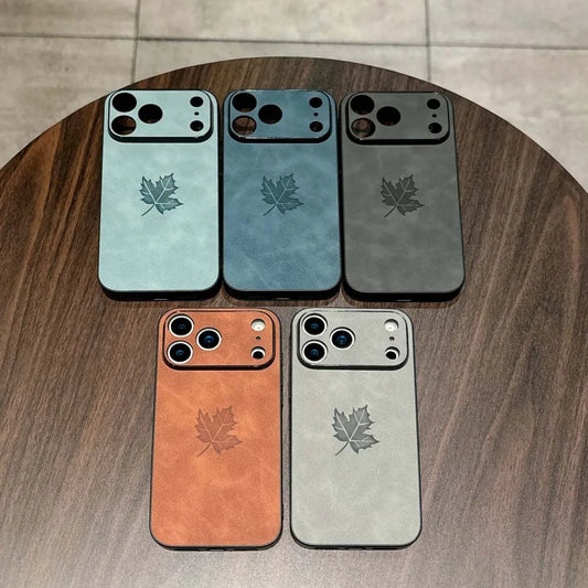 The Maple Leaf | Retro Vegan Leather MagSafe Case For iPhone