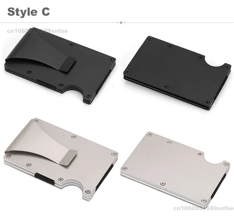 RFID Aluminum Wallet | Easily Removable Money & Cards, Minimalist Slim Credit Card Holder