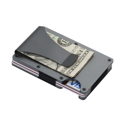 RFID Aluminum Wallet | Easily Removable Money & Cards, Minimalist Slim Credit Card Holder