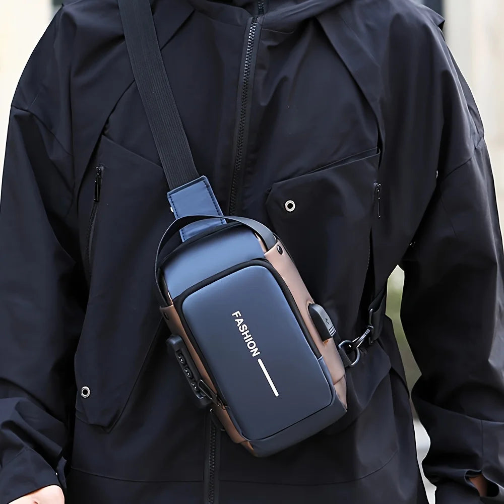 The Explorer | Vintage Oxford Crossbody Sling Bag with USB Port
