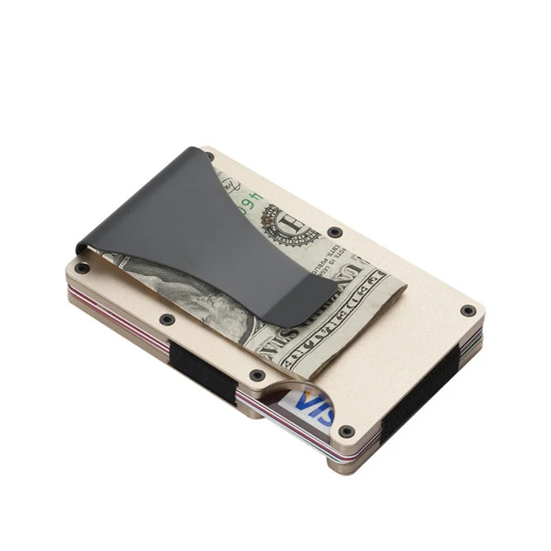RFID Aluminum Wallet | Easily Removable Money & Cards, Minimalist Slim Credit Card Holder