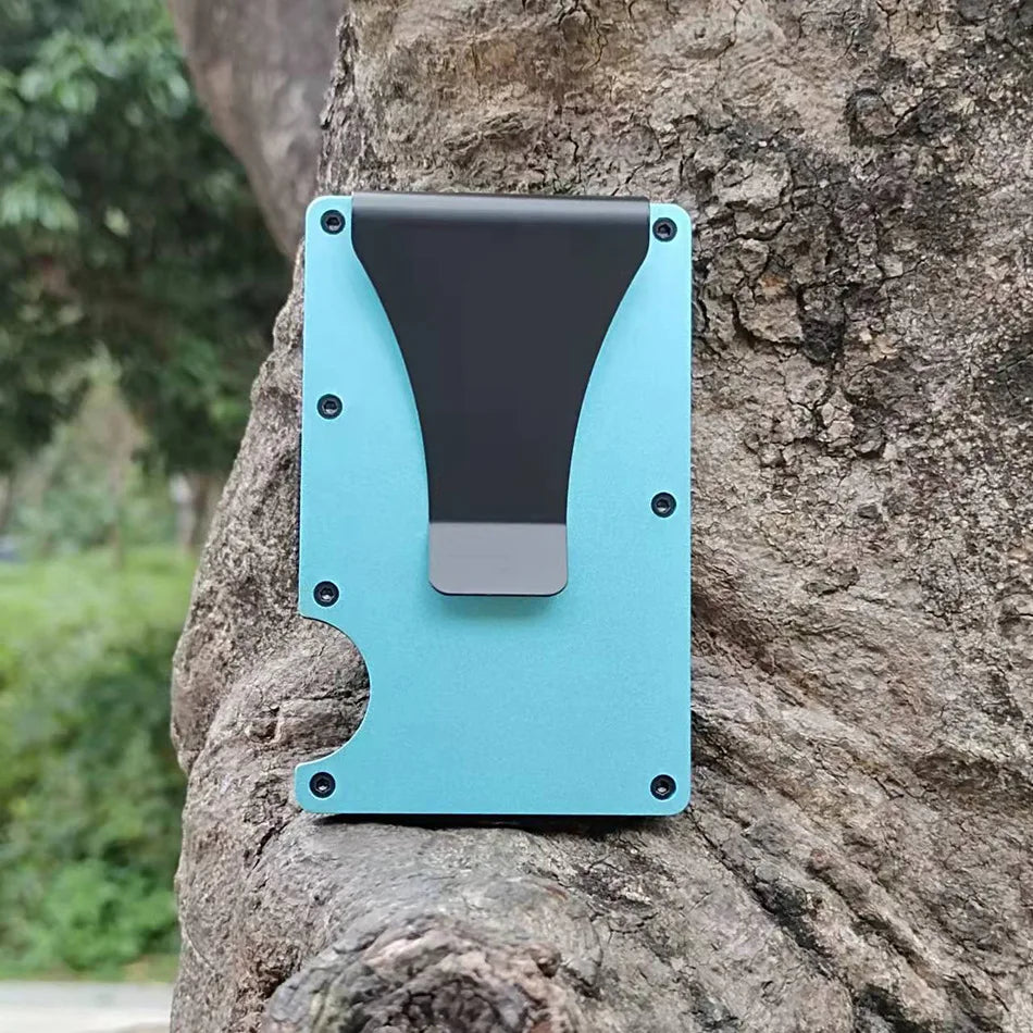 RFID Aluminum Wallet | Easily Removable Money & Cards, Minimalist Slim Credit Card Holder
