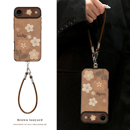 The Luck Flower | Vintage Silicone Phone Case with Wrist Strap