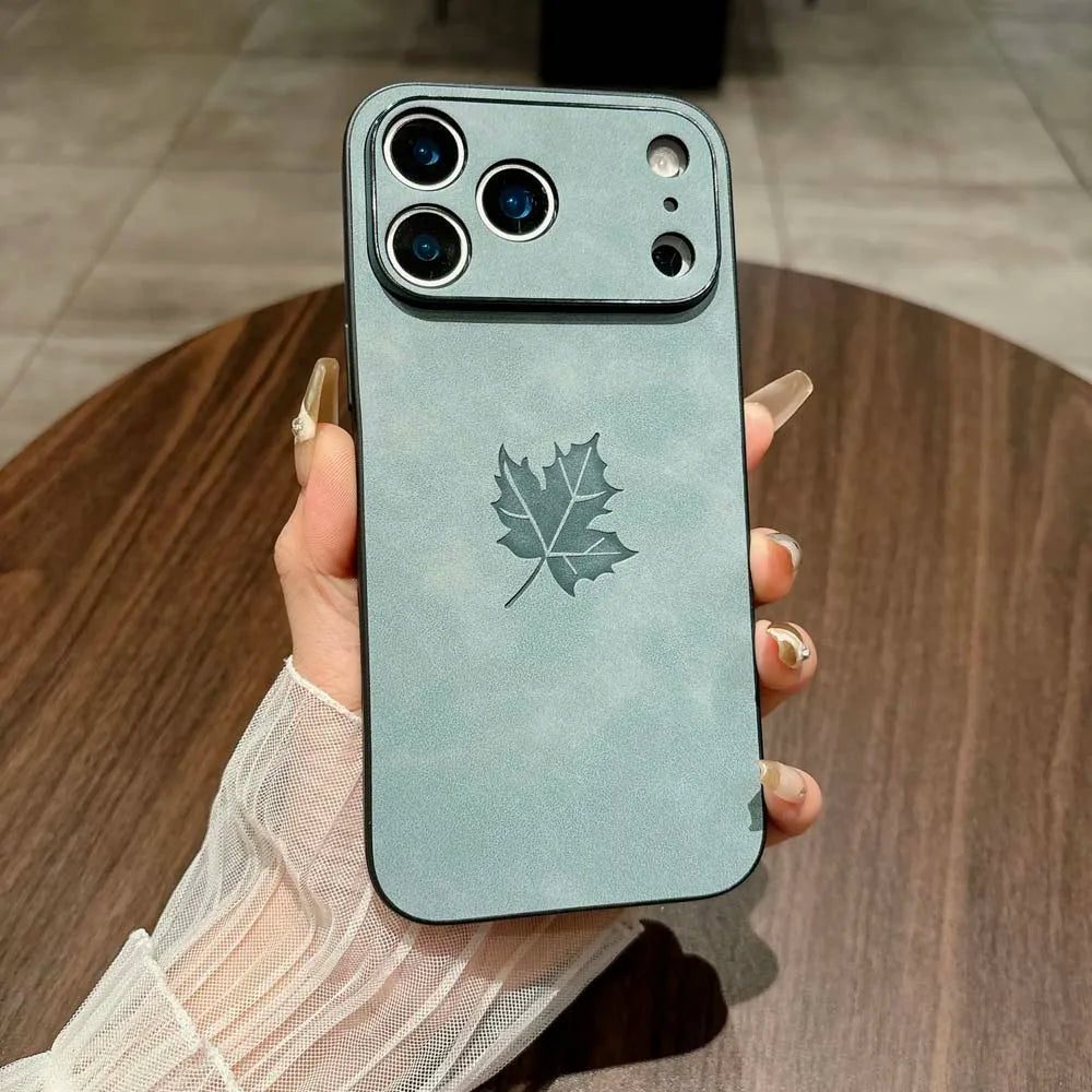 The Maple Leaf | Retro Vegan Leather MagSafe Case For iPhone