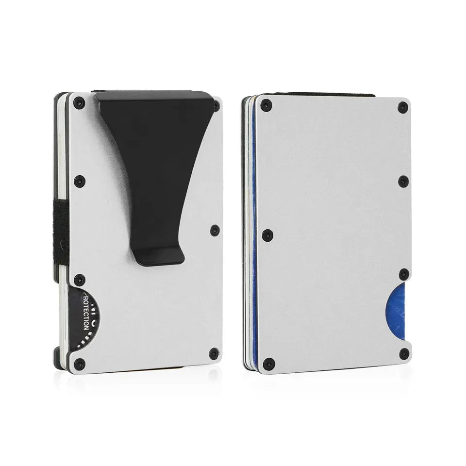 RFID Aluminum Wallet | Easily Removable Money & Cards, Minimalist Slim Credit Card Holder