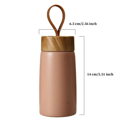 The Ember Mini Thermos | Retro Wood-Grain Stainless Steel Travel Cup