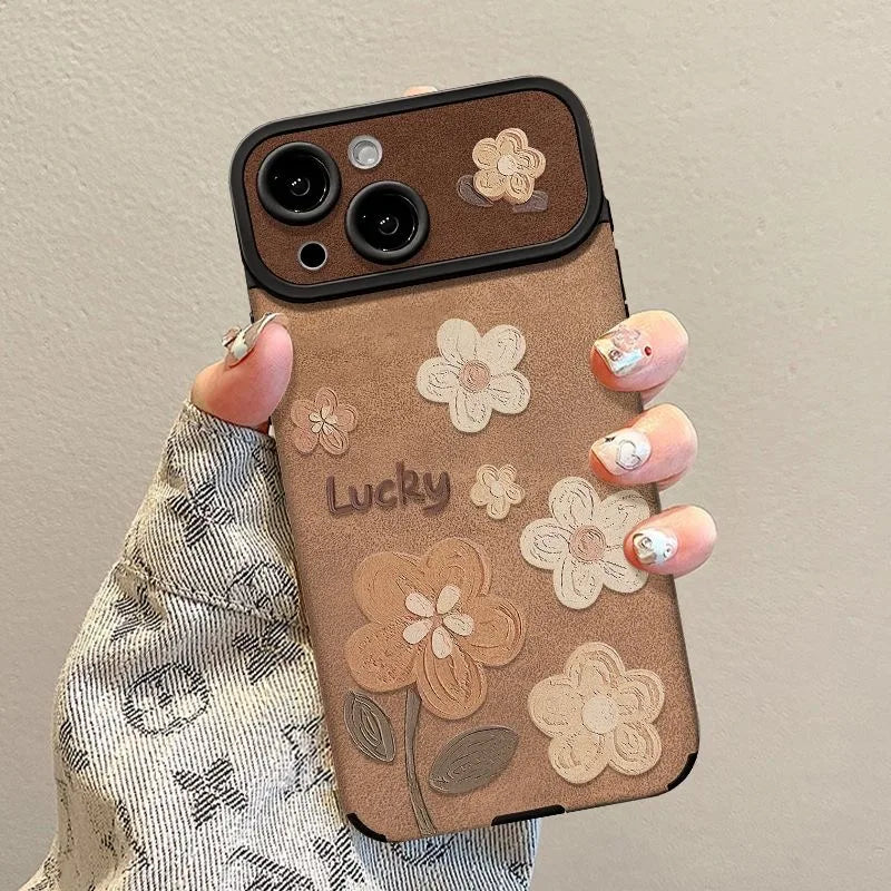 The Luck Flower | Vintage Silicone Phone Case with Wrist Strap