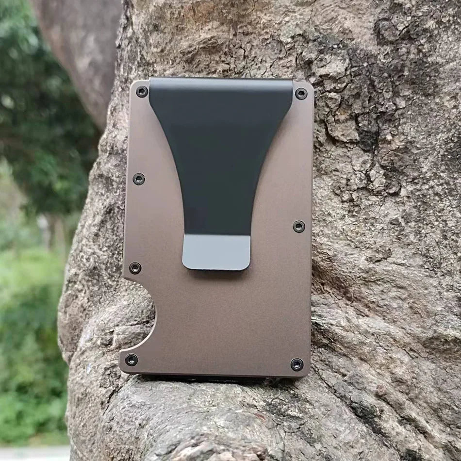 RFID Aluminum Wallet | Easily Removable Money & Cards, Minimalist Slim Credit Card Holder