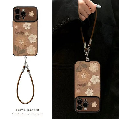 The Luck Flower | Vintage Silicone Phone Case with Wrist Strap