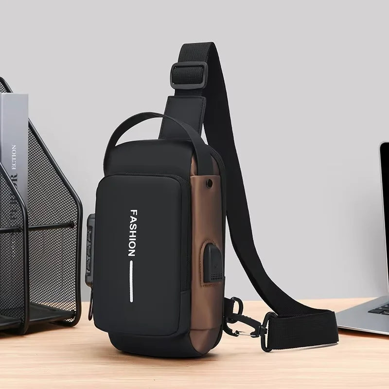 The Explorer | Vintage Oxford Crossbody Sling Bag with USB Port