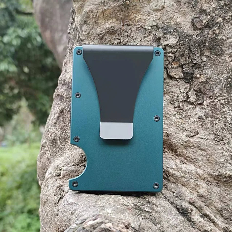 RFID Aluminum Wallet | Easily Removable Money & Cards, Minimalist Slim Credit Card Holder