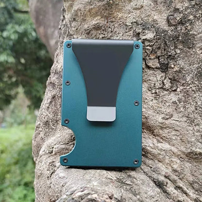 RFID Aluminum Wallet | Easily Removable Money & Cards, Minimalist Slim Credit Card Holder