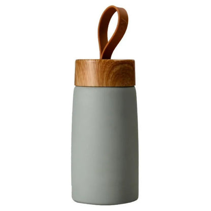 The Ember Mini Thermos | Retro Wood-Grain Stainless Steel Travel Cup