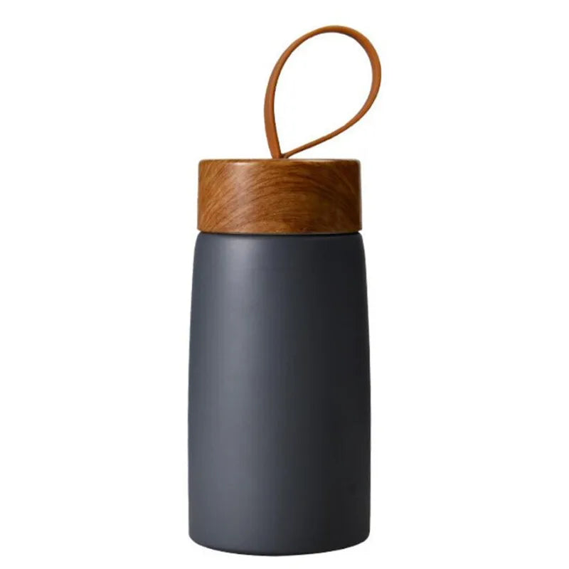 The Ember Mini Thermos | Retro Wood-Grain Stainless Steel Travel Cup