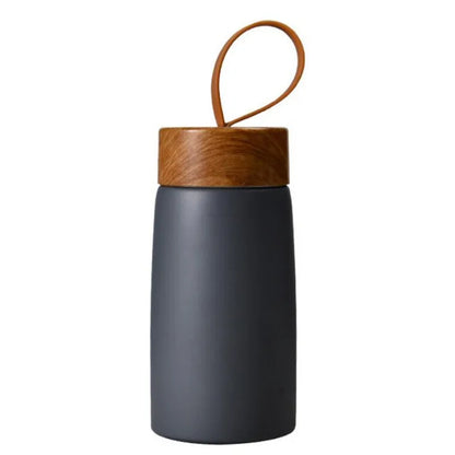 The Ember Mini Thermos | Retro Wood-Grain Stainless Steel Travel Cup