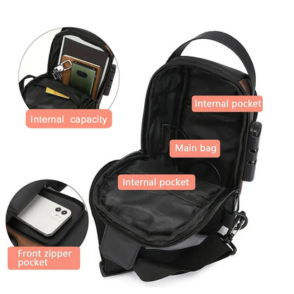 The Explorer | Vintage Oxford Crossbody Sling Bag with USB Port