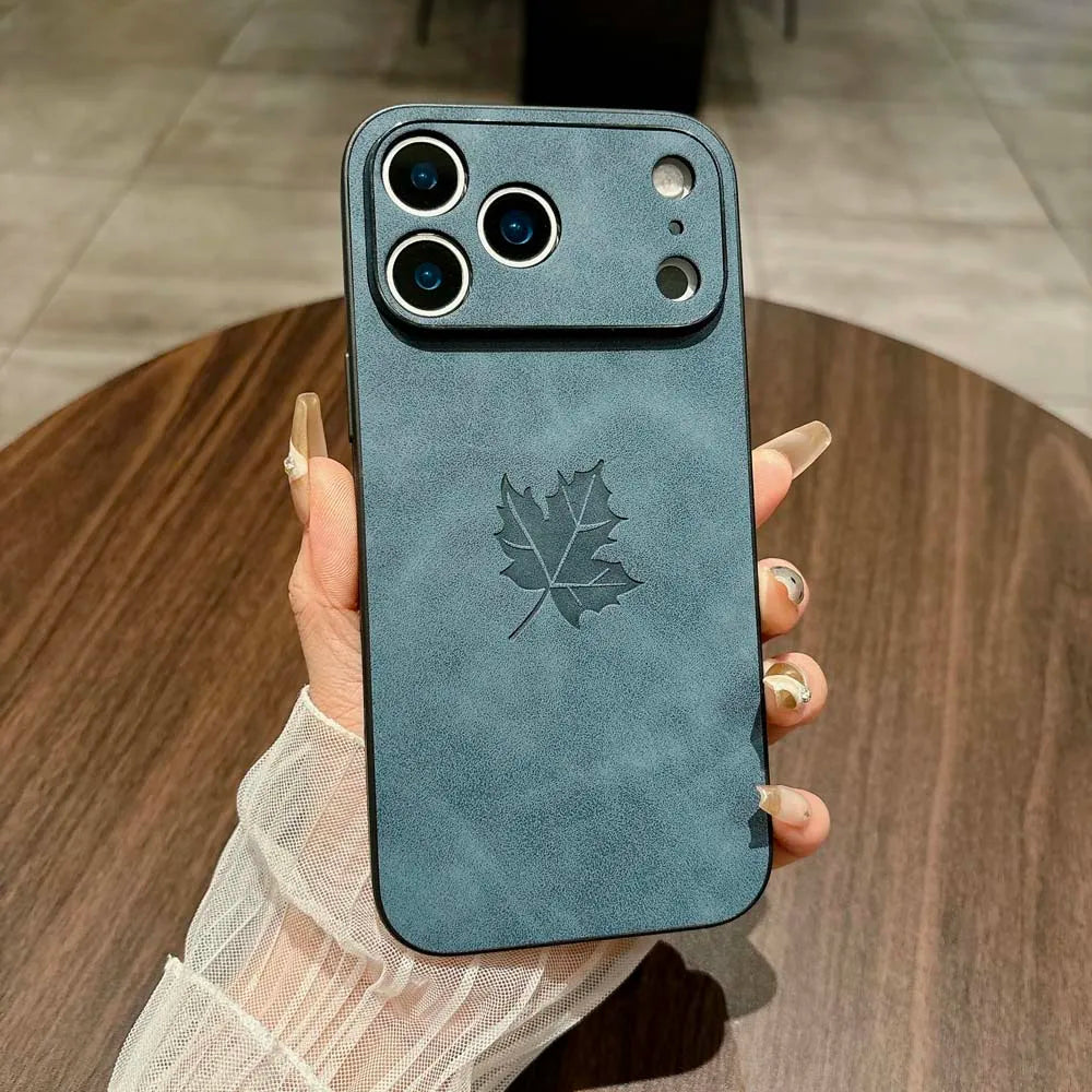 The Maple Leaf | Retro Vegan Leather MagSafe Case For iPhone