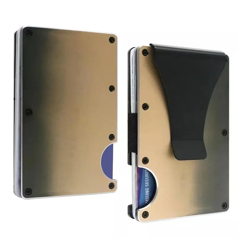 RFID Aluminum Wallet | Easily Removable Money & Cards, Minimalist Slim Credit Card Holder
