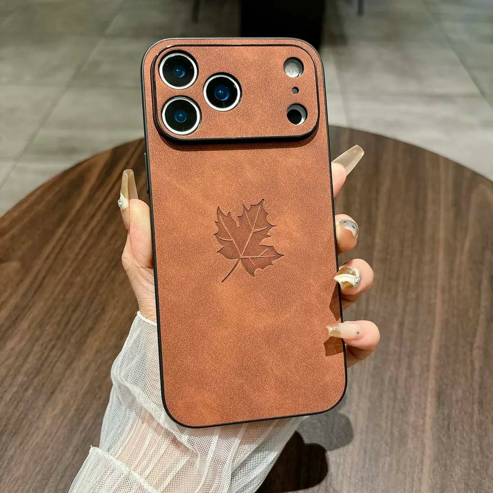 The Maple Leaf | Retro Vegan Leather MagSafe Case For iPhone