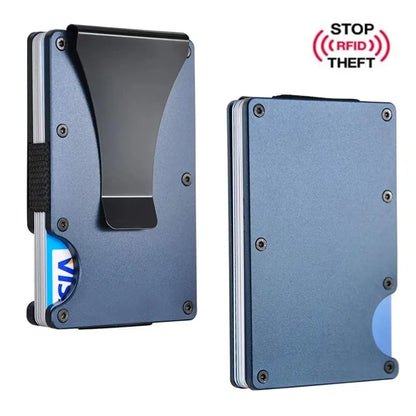 RFID Aluminum Wallet | Easily Removable Money & Cards, Minimalist Slim Credit Card Holder